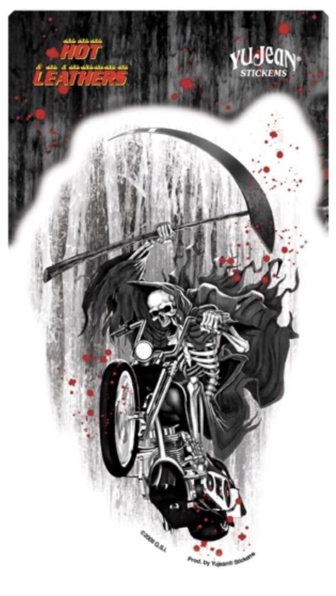 Grim Reaper Motorcycle Sticker G008s Biker Goth Harley Davidson Tattoo