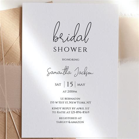 Minimalist Bridal Shower Invitation Instant Download Simple Etsy