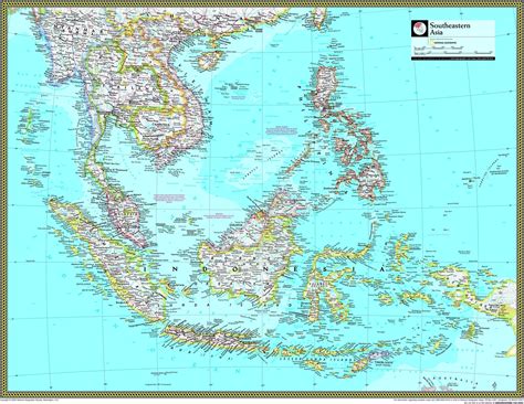 National Geographic Southeast Asia Wall Map
