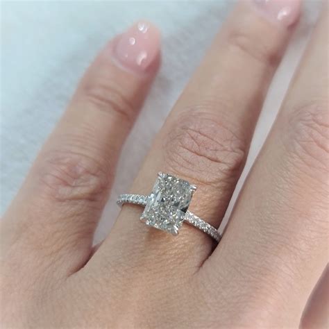 2 Carat Elongated Radiant Cut Diamond Engagement Ring 2ct Lab Etsy