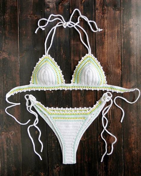 mafai brazilian cheeky high leg crocheted bikini handmade kini laknitteria