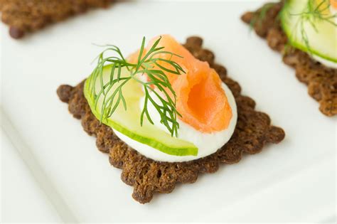 Put the salmon, gelatine liquid, worcestershire sauce, onion, mayonnaise, lemon juice and seasonings pour the mixture into moulds or a cling film lined loaf tin and refrigerate. Goat Cheese Mousse and Smoked Salmon Canapés | The Café ...