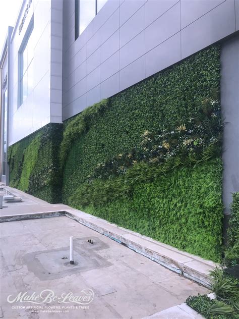 Interior And Exterior Artificial Green Wall Plantings Make Be Leaves
