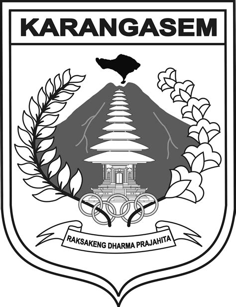 Gambar Makna Arti Logo Lambang Daerah Kabupaten Karangasem Gambar Hitam