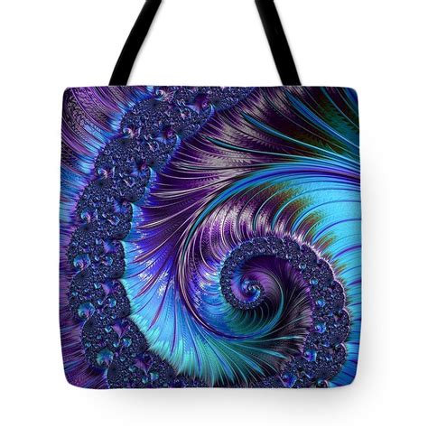 Spiral Tote Bag Featuring The Digital Art A Spiralling Fractal Of