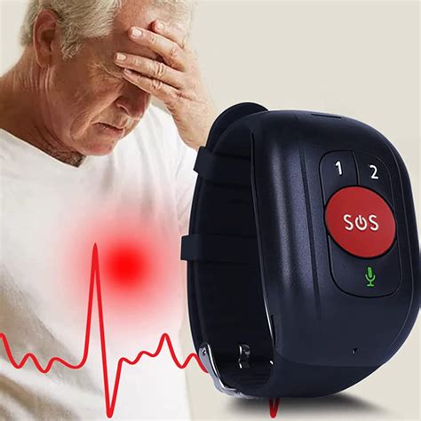 Montre Connectée avec Détecteur de Chute Bracelet Bouton Panique SOS