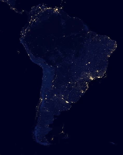 Satellite Reveals New Views Of Earth At Night Nasa South America