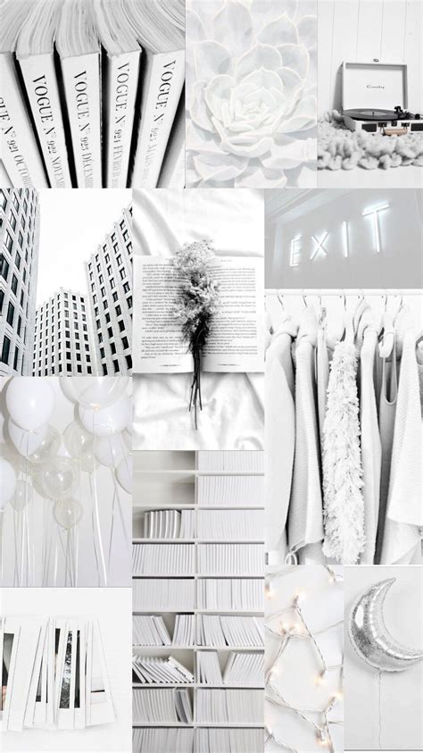 White Aesthetic Collage For Laptop