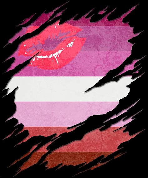 Lipstick Lesbian Pride Flag Ripped Reveal Digital Art By Patrick Hiller