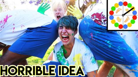 Messy Paint Twister In Public Colby Brock Youtube