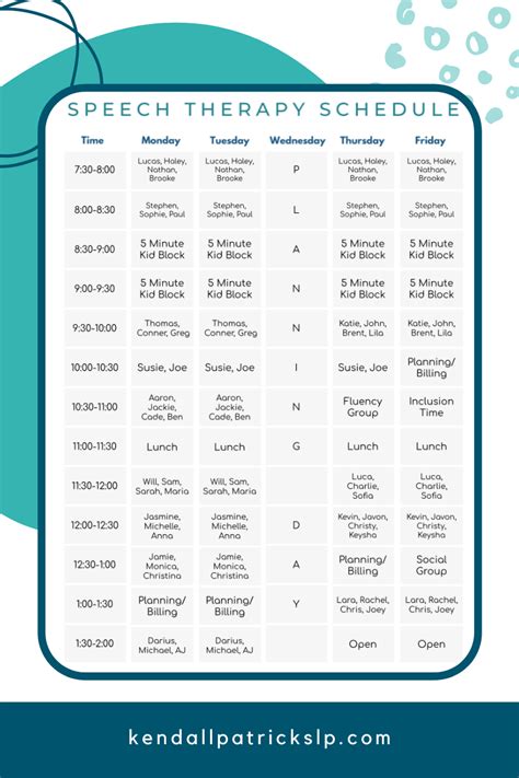 Everything You Need For Creating Your School Slp Schedule You Can Find