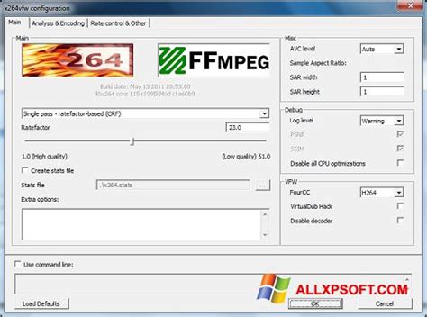 Convert any video quickly & easily. Download x264 Video Codec for Windows XP (32/64 bit) in English