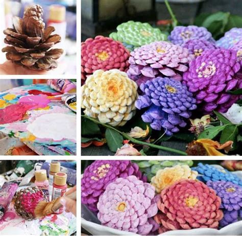 How To Make Pine Cone Zinnia Flowers The Whoot Flower Crafts Pine