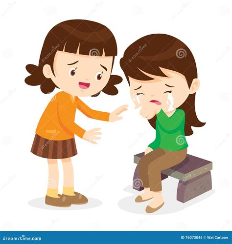 Girl Comforting Her Crying Friend Stock Vector Illustration Of Girls