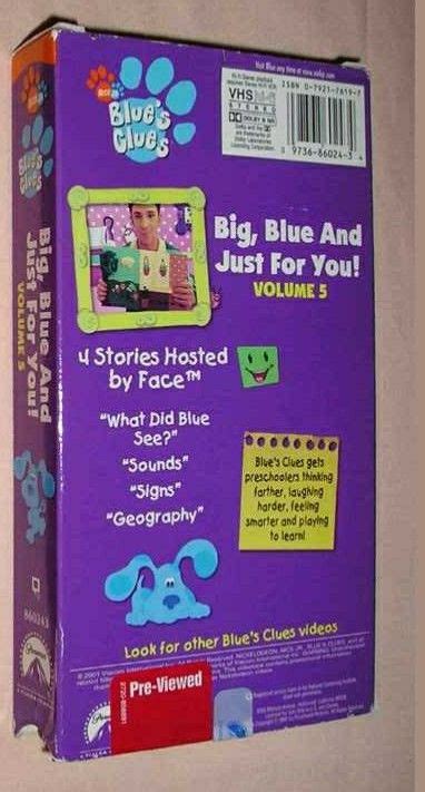 Blue S Clues Big Blue And Just For You Volume VHS Blues Clues Blues Clues Nd