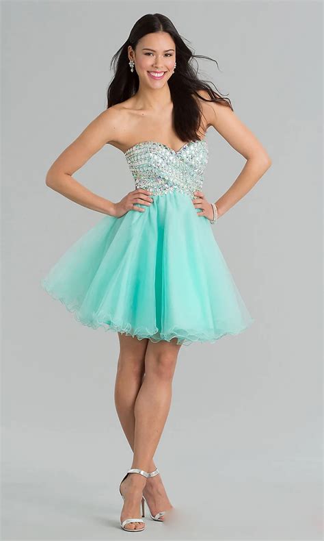 glaring crystal mint green short prom dresses sweetheart mini puffy homecoming dresses vestido