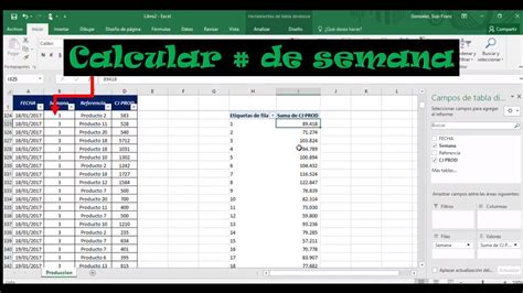 Como Calcular Numero De Semana En Excel Formula Ejemplo De Una
