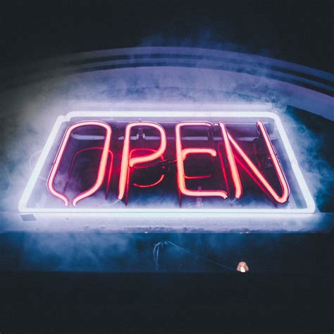 Download Wallpaper 2780x2780 Open Sign Neon Fog Light Ipad Air