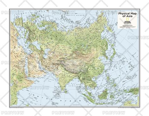 Asia Physical Map National Geographic Atlas Of The World