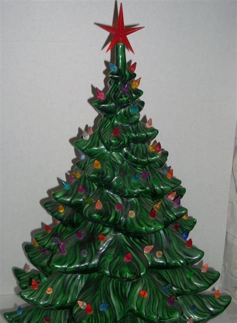 Vintage Ceramic Lighted Christmas Tree 24 Inch Etsy