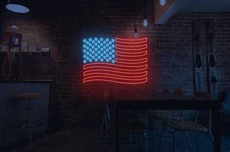 Usa Flag Neon Sign Show Off Your Patriotism Echo Neon Studio