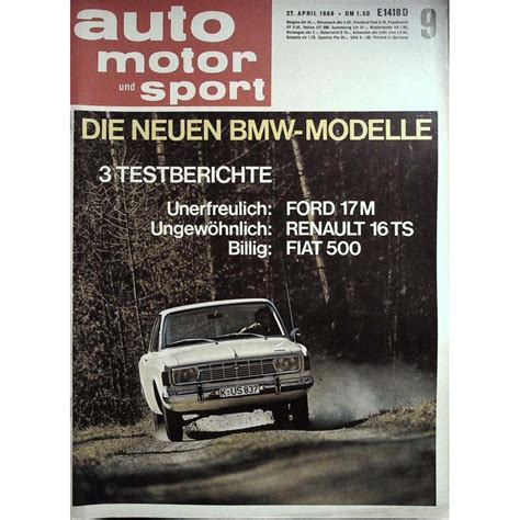 Auto Motor Sport Heft 9 27 April 1968 BMW Modelle Zeitschrift
