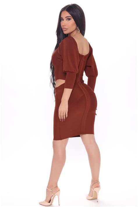 Special Night Out Bandage Mini Dress Brown Fashion Nova Dresses Fashion Nova