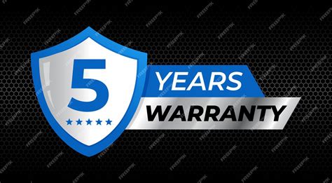 Premium Vector 5 Years Warranty Shield Label Icon Badge Design Blue