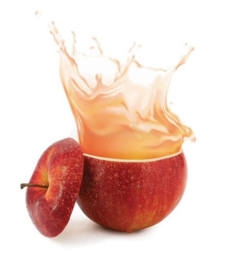 Apple Juice Splashing Isolated On White Ad Juice Apple