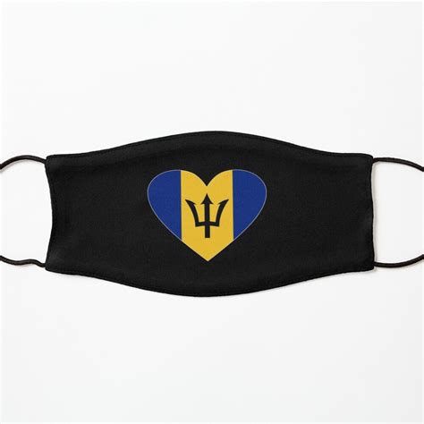 Face Mask Love Barbados Flag Face Mask T For Barbadian Bajan By Gracetee Redbubble In