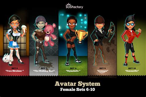 Female Avatar Creator Sets 6 10 By Sosfactory On Deviantart