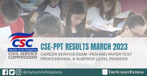 FULL RESULTS March 26 2023 Civil Service Exam CSE PPT List Of Passers