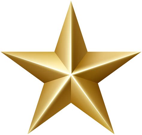 Star Gold Clip Art Gold Star Png Download 34003400 Fr