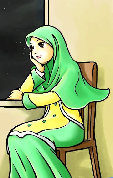 Editor foto kartun sendiri, filter foto selfie, seni lukisan sketsa unik, kamera. Kartun Gambar Muslimah Cantik