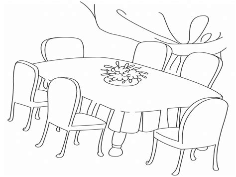Dining Table Coloring Pages At Getcolorings Com Free Printable