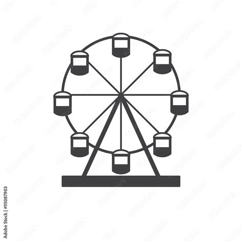 Ferris Wheel Silhouette Of A Ferris Wheel Icon Ferris Wheel Isolated