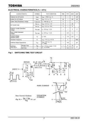Ib = 1 a collector power dissipation (tc= 25°c) : 2SD2553 DATASHEET PDF
