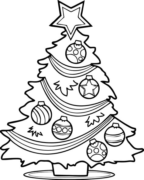 Printable Coloring Pages Christmas Tree Drawing Christmas Coloring