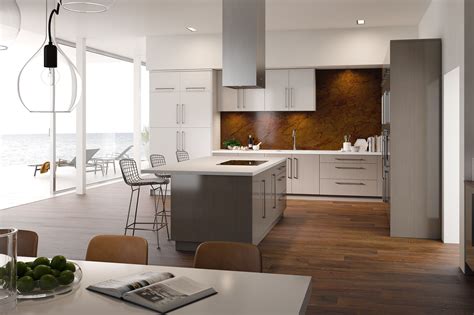 High gloss finishes entered the realm of kitchen cabinetry several years ago in europe and since then, north america has caught on to the popularity of the other options for high gloss cabinets are thermofoil, acrylic, laminate and uv panels. High-gloss acrylic kitchen cabinets with ocean view in ...
