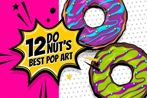 12 Pop Art Donuts Pop Art Pop Art Background Donut Art