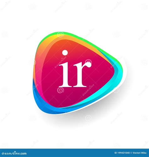 Letter Ir Logo In Triangle Shape And Colorful Background Letter