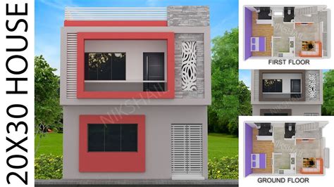 20x30 House Plan 600 Sqft House With 3d Elevation By Nikshail Youtube