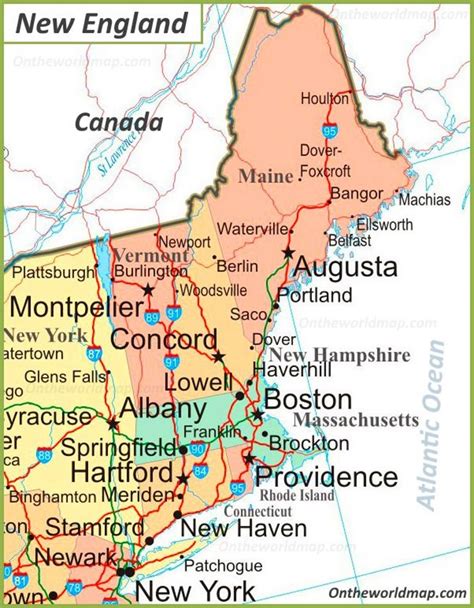 Map Of New England Printable The New England Region Consists Of