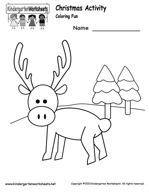 Download 12 days of free christmas worksheets for kids. Christmas Coloring Worksheet - Free Kindergarten Holiday Worksheet for Kids | Christmas ...