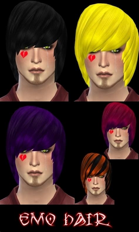 Sims 4 Hairs Isolated David Sims Emo Hairstyle For Males Retextured