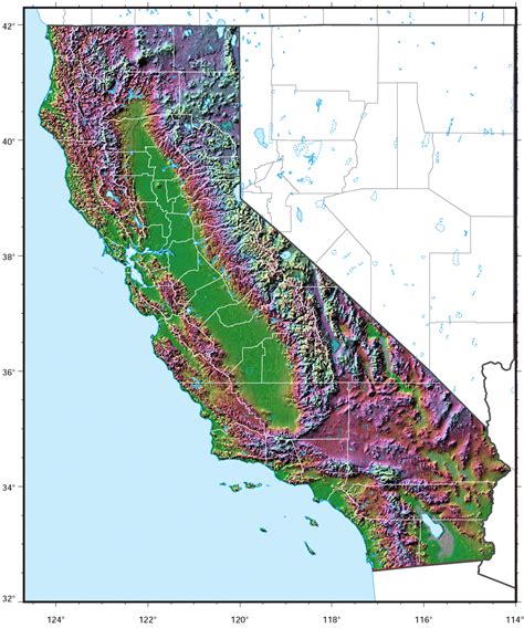 California Relief Map California Relief Map Printable