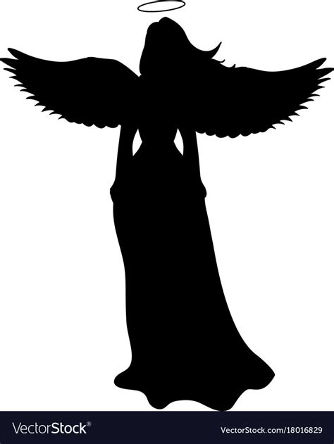 Angel Silhouette Christmas Religious Christian Vector Image