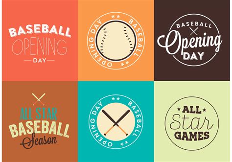 Baseball Opening Day Logo Vector Set Download Free Vector Art Stock