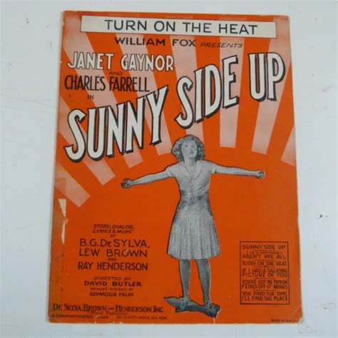 Song Sheet Turn On The Heat From The Movie Sunny Side Up Janet Gaynor