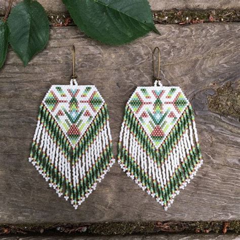 Ixnextli Fractal Seed Bead Earrings Sacred Geometry Handmade OOAK